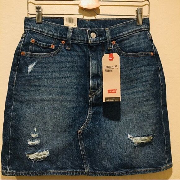 Levi’s High Rise Deconstructed denim Skirt 6/28 - Picture 4 of 6